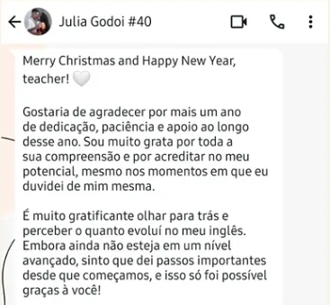 Depoimento de aluno 14