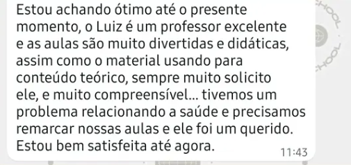 Depoimento de aluno 8